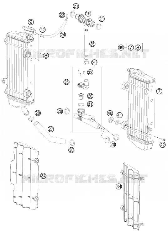 COOLING SYSTEM KTM MOTO 300 2012 EXC  300 EXC SIX DAYS