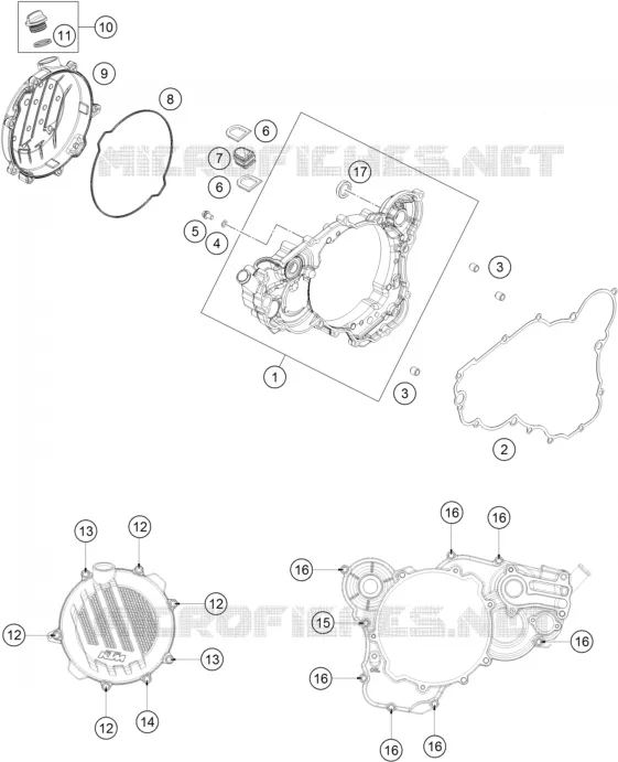 CLUTCH COVER KTM MOTO 300 2017 EXC  300 EXC