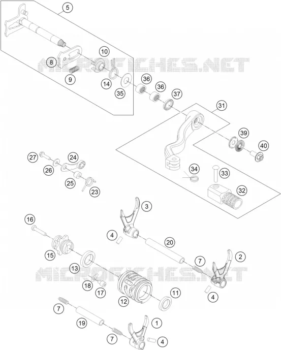 GEAR SHIFTING MECHANISM KTM MOTO 300 2016 EXC  300 EXC