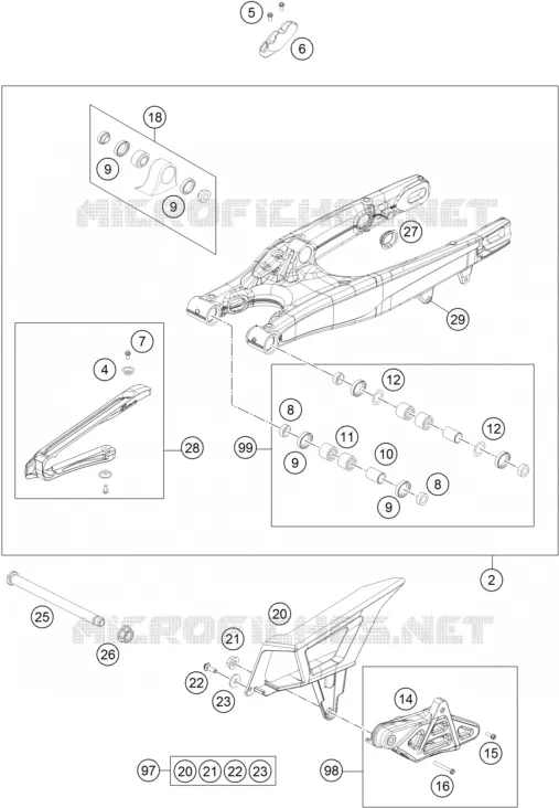 SWINGARM KTM MOTO 300 2016 EXC  300 EXC