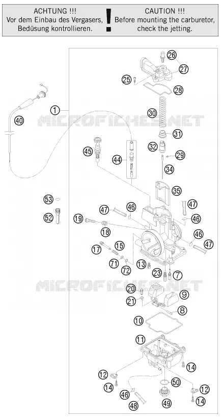 CARBURETOR KTM MOTO 300 2011 EXC  300 EXC