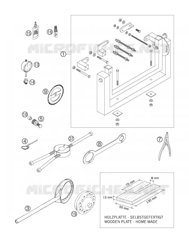 SPECIFIC TOOLS (ENGINE) KTM MOTO 300 2006 EXC  300 EXC
