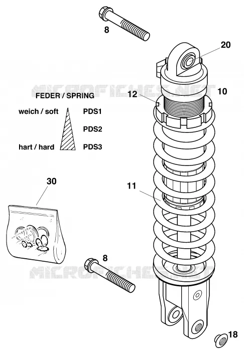 SHOCK ABSORBER KTM MOTO 300 2000 EXC  300 EXC