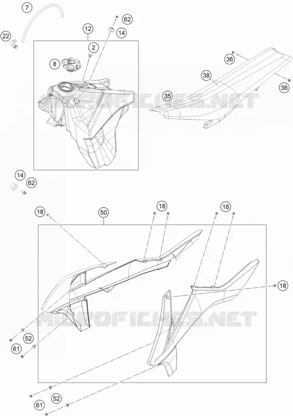 TANK / SEAT KTM MOTO 250 2017 EXC-F  250 EXC-F