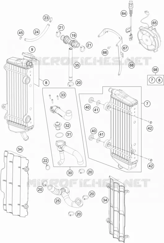COOLING SYSTEM KTM MOTO 250 2015 EXC-F  250 EXC-F