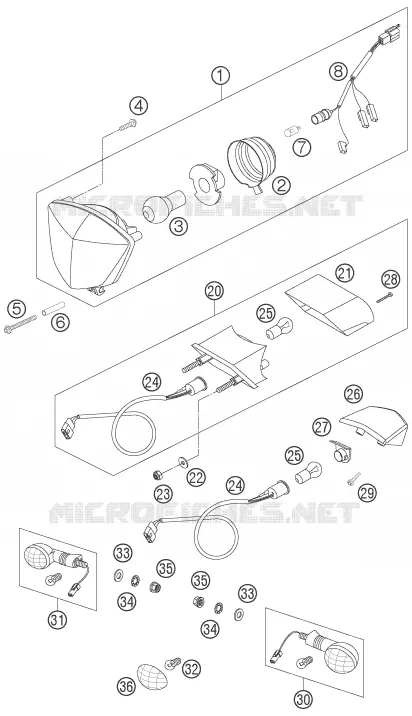 HEADLIGHT / TAIL LIGHT KTM MOTO 250 2006 EXC-F  250 EXC-F