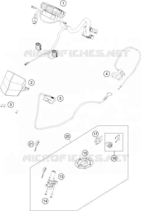 IGNITION SWITCH KTM MOTO 250 2015 RC  RC 250 WHITE ABS