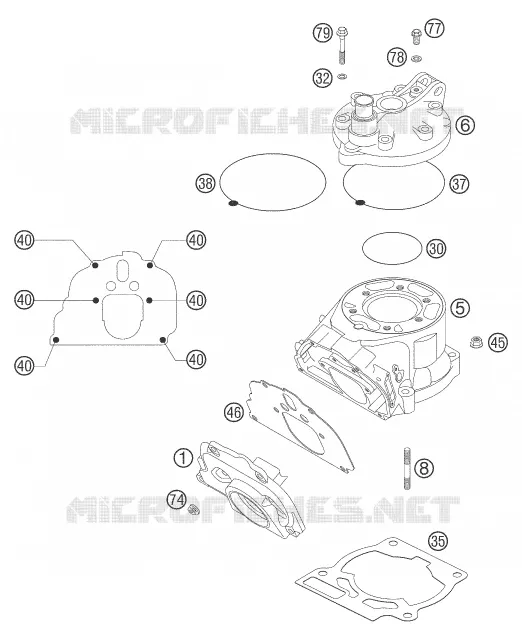 CYLINDER KTM MOTO 125 2004 EXC  125 EXC