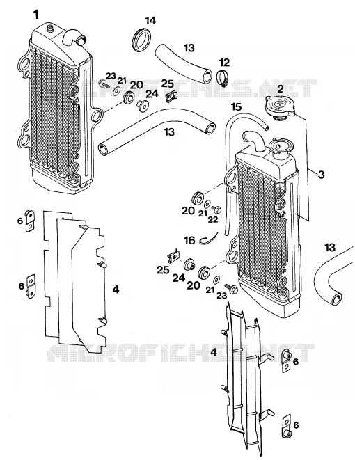 COOLING SYSTEM KTM MOTO 125 1994 EXC  125 E-XC