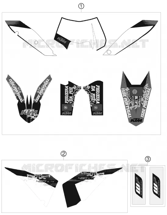 STICKERS KTM MOTO 450 2010 EXC  450 EXC SIX DAYS