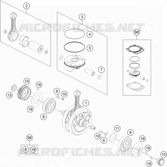 CRANKSHAFT / PISTON KTM MOTO 450 2017 EXC-F  450 EXC-F SIX DAYS