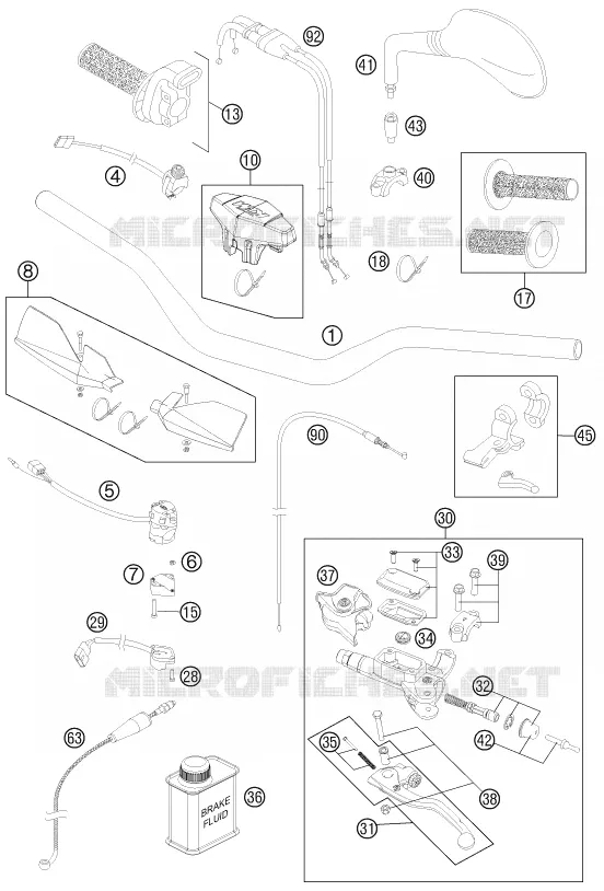 HANDLEBAR / CONTROLS KTM MOTO 450 2011 EXC  450 EXC