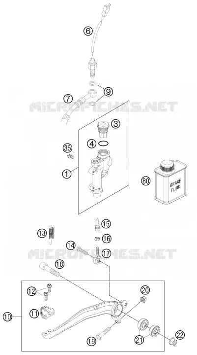 REAR BRAKE MASTER CYLINDER KTM MOTO 350 2013 EXC-F  350 EXC-F SIX DAYS