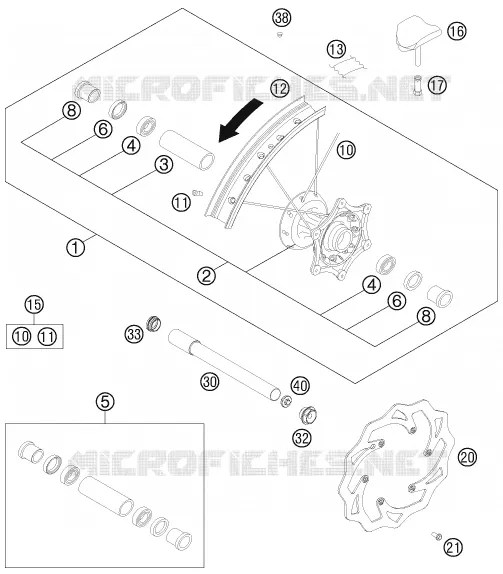 FRONT WHEEL KTM MOTO 350 2013 EXC-F  350 EXC-F