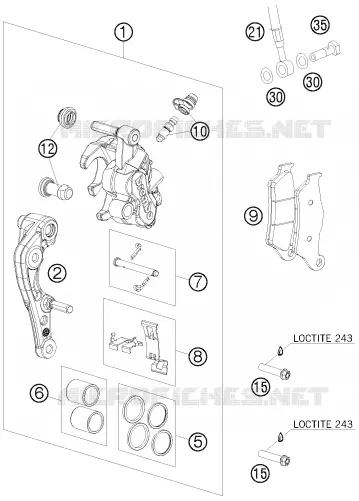 FRONT BRAKE CALIPER KTM MOTO 250 2012 EXC  250 EXC SIX-DAYS
