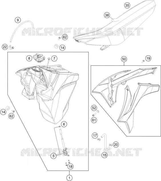 TANK / SEAT KTM MOTO 250 2014 EXC  250 EXC
