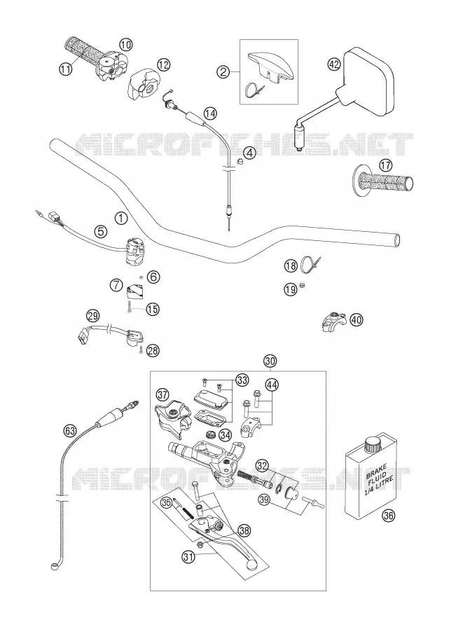 HANDLEBAR / CONTROLS KTM MOTO 250 2006 EXC  250 EXC