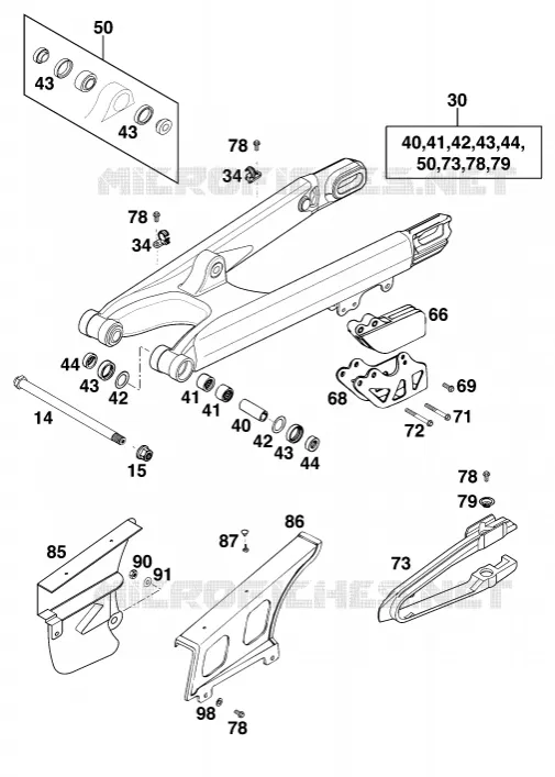 SWINGARM KTM MOTO 250 2000 EXC  250 EXC