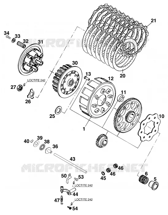 CLUTCH KTM MOTO 250 1998 EXC  250 EXC 12LT