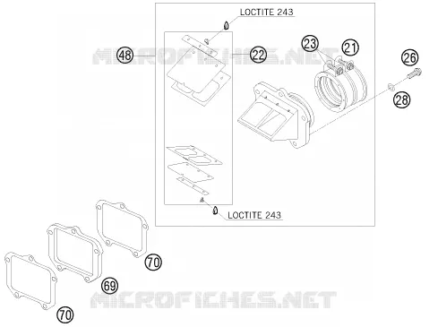 REED VALVE CASE KTM MOTO 200 2008 EXC  200 EXC