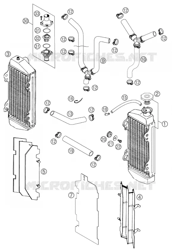 COOLING SYSTEM KTM MOTO 200 2003 EXC  200 EXC
