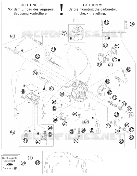 CARBURETOR KTM MOTO 250 2008 SXS-F  250 SXS-F