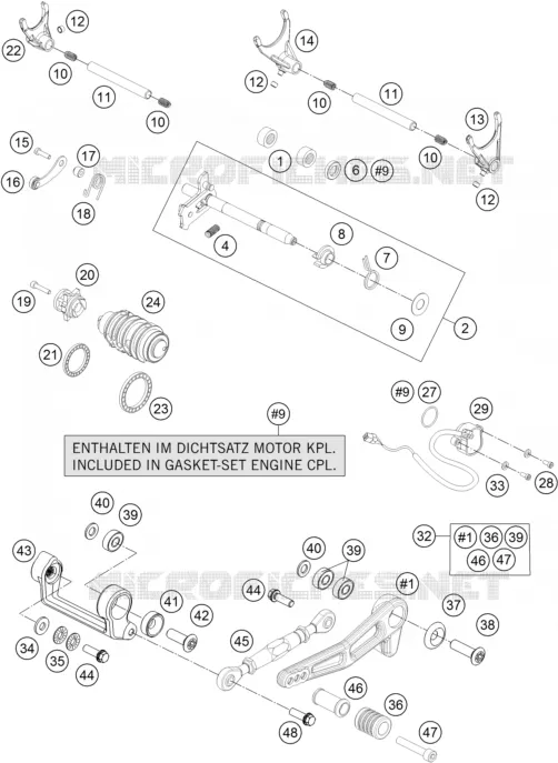 GEAR SHIFTING MECHANISM KTM MOTO 1290 2016 SUPERDUKE  1290 SUPER DUKE R SPECIAL EDITION ABS