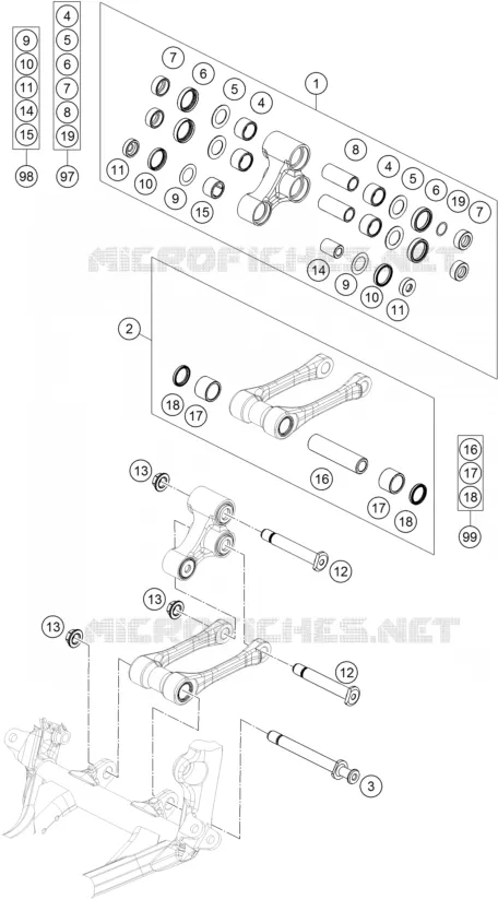 SHOCK PRO LEVER LINKAGE KTM MOTO 125 2015 SX  125 SX
