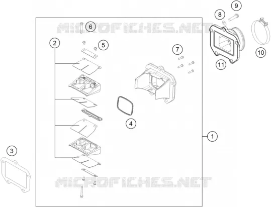 REED VALVE CASE KTM MOTO 125 2014 SX  125 SX