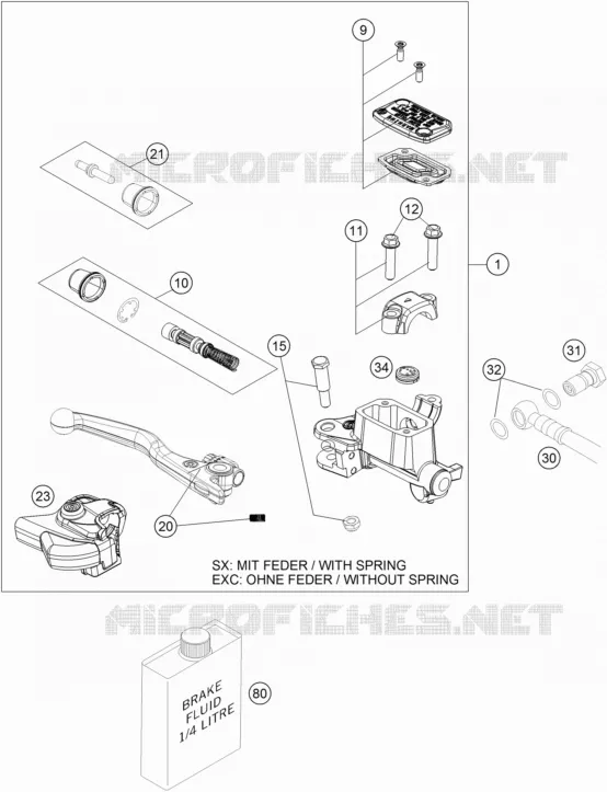 FRONT BRAKE MASTER CYLINDER KTM MOTO 450 2017 SX-F  450 SX-F FACTORY EDITION