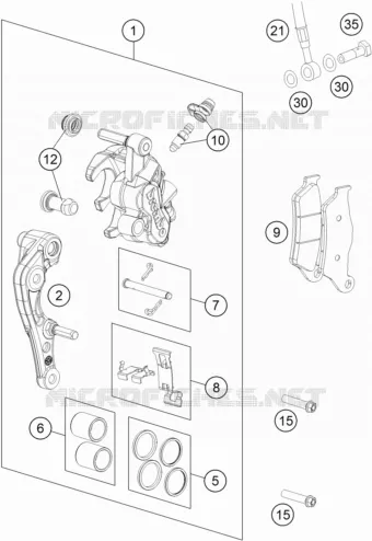 FRONT BRAKE CALIPER KTM MOTO 450 2016 SX-F  450 SX-F