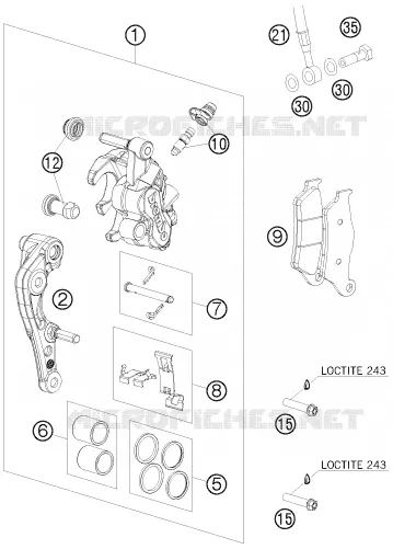 FRONT BRAKE CALIPER KTM MOTO 450 2011 SX-F  450 SX-F