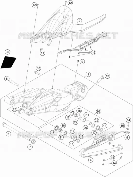 SWINGARM KTM MOTO 1290 2017 SUPERDUKE  1290 SUPER DUKE R BLACK
