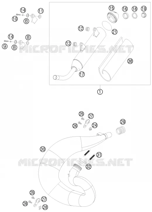 EXHAUST KTM MOTO 250 2009 SX  250 SX
