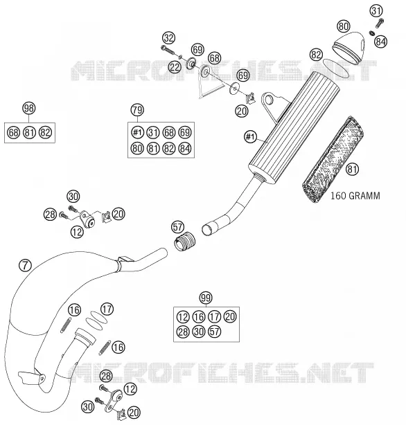 EXHAUST KTM MOTO 85 2006 SX  85 SX 17/14