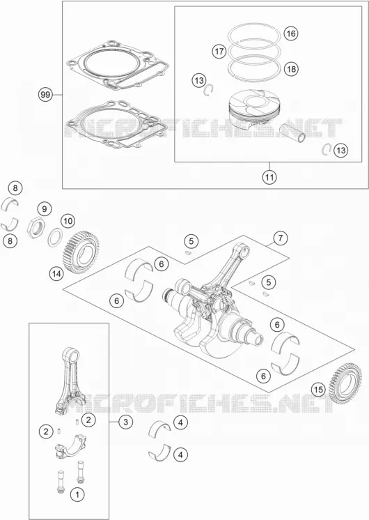 CRANKSHAFT / PISTON KTM MOTO 1290 2016 SUPERDUKE  1290 SUPER DUKE R BLACK ABS