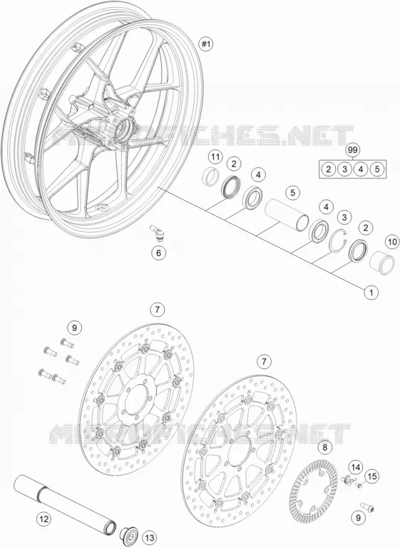 FRONT WHEEL KTM MOTO 1290 2015 SUPERDUKE  1290 SUPER DUKE R ORANGE ABS