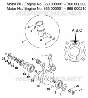 CRANKSHAFT / PISTON for KTM SX 1999