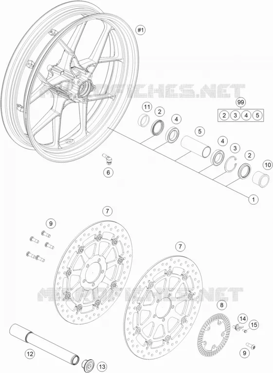 FRONT WHEEL KTM MOTO 1290 2015 SUPERDUKE  1290 SUPER DUKE R BLACK ABS