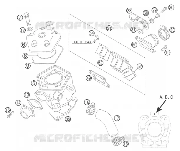 CYLINDER / HEAD KTM MOTO 50 2007 SX  50 SX
