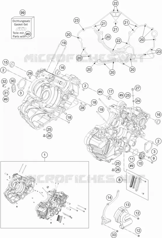 CRANKCASE KTM MOTO 1290 2015 SUPERDUKE  1290 SUPER DUKE R ORANGE ABS