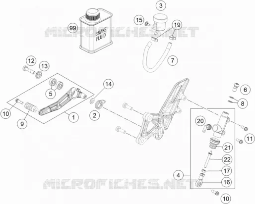 REAR BRAKE MASTER CYLINDER KTM MOTO 1290 2014 SUPERDUKE  1290 SUPER DUKE R ORANGE ABS