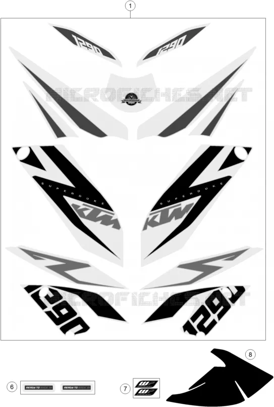 STICKERS KTM MOTO 1290 2014 SUPERDUKE  1290 SUPER DUKE R ORANGE ABS