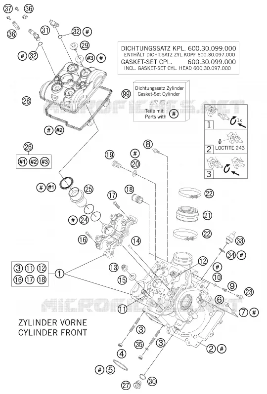 CYLINDER HEAD FRONT KTM MOTO 990 2011 SUPERDUKE  990 SUPER DUKE R