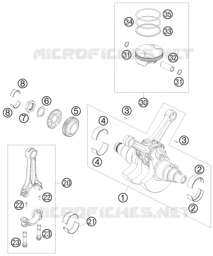CRANKSHAFT / PISTON KTM MOTO 990 2010 SUPERDUKE  990 SUPER DUKE R