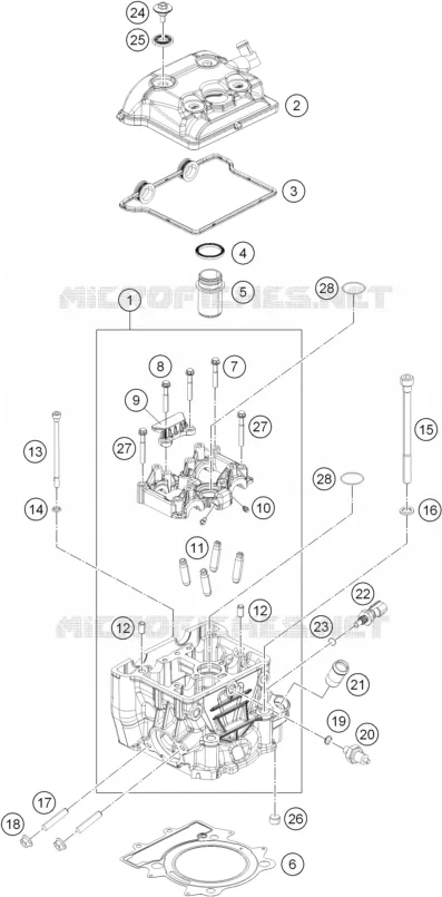 CYLINDER HEAD  KTM MOTO 390 2020 RC  RC 390 WHITE