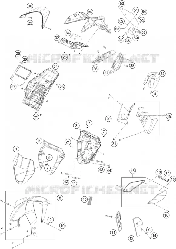 PLASTICS KTM MOTO 690 2019 DUKE  690 DUKE ORANGE
