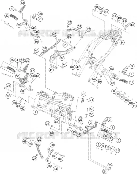 FRAME KTM MOTO 390 2019 DUKE  390 DUKE WHITE - B.D.