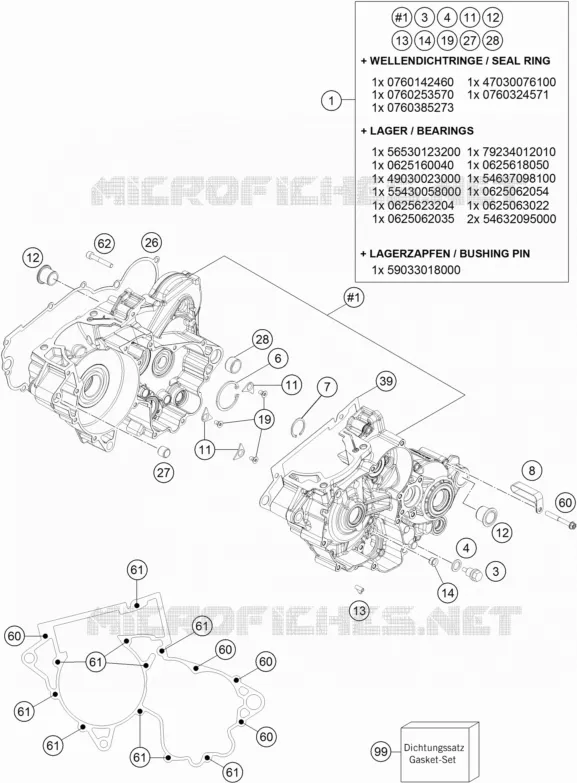 CRANKCASE KTM MOTO 250 2019 XC  250 XC
