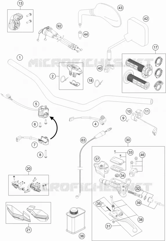 HANDLEBAR / CONTROLS KTM MOTO 450 2020 EXC-F  450 EXC-F